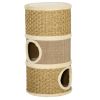28" Multi-Level Cat Condo with Sisal Scratching Pad 3 Story Hideaway for Cats Brown