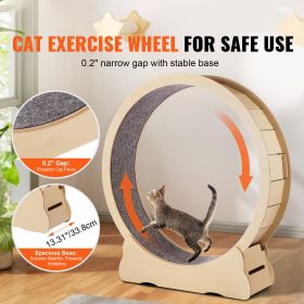 Wooden Cat Exercise Wheel, 52" Large Cat Treadmill Wheel for Indoor Cats