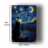 CIFbuy 1pc Starry Night Cat Metal Sign 8x12 Inch, Vintage Aesthetic Wall Plaque, Sturdy 2D Flat Decor For Bedroom Kitchen Bar Restauran TikTok, TikTok