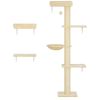 Cat Wall Shelves, 3-in-1 Cat Wall Furniture Set with Scratching Post for Indoor Kittens Climbing Sleeping, Beige