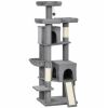 72" Cat Tree, Large Cat Tower with 2 Condos, 3 Padded Beds, Hammock, 3 Scratching Posts and Ladder