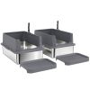 2 Pack XL Stainless Steel Litter Box, Metal Cat Litter Box High Sided with Tracking Step & Stainless Steel Scoops
