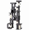 79" Extra Large Cat Tree Tower with Dual Baseboard for Large Adult Big Cats, Dark Gray