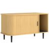 Cat Litter Box Enclosure with Sliding Door, Litter Mat, Modern Cat House, TV Stand, Side End Table for Living Room