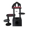Black Gothic Cat Tree, Multi-Level Spooky Cat Tree with Scratching Posts, Perches, Hammock