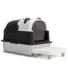 Stainless Steel Cat Litter Box with Panda Design, Extra Large Litter Box with Lid for Big Cats