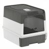Cat Litter Box Hooded Cat Litter Tray with Drawer Pan Front Entry & Top Exit Easy Cleaning Gray