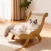 Large Sisal Cat Scratcher Chair for Indoor Cats, 20 Inch Lounge Bed Natural sisal, wood frame, large 24 inch lounge; for scratching, napping