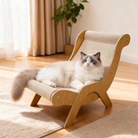 Large Sisal Cat Scratcher Chair for Indoor Cats, 20 Inch Lounge Bed Natural sisal, wood frame, large 24 inch lounge; for scratching, napping