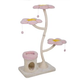 Cat Tree, 44.9"L x 19.3"W x 57.1"H, Pink