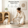 Stainless Steel Cat Litter Scoop with Fine Mesh Sifter, Durable Metal Litter Scooper with Ergonomic Wooden Handle