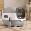 Upgraded E-style litter box with drawer style design, making it easier to scoop and clean litter