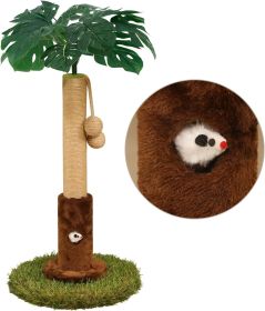 Cat Scratching Post for Indoor Cats and Kitten - 24.8" Tall Cat Scratching Post with Sisal Rope,Palm Tree Cat Scratch Post with Hanging Ball