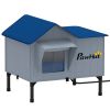 Heated Cat House Weatherproof with Heating Pad, Elevated Base, Safe Escape Door, for Stray, Barn Cats