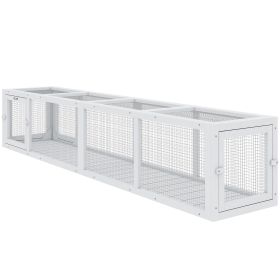 Wooden Cat Run with Weather Protection, Connecting Inside and Outside, 79"L x 15"W x 15"H, White
