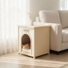 Modern Indoor Wooden Dog House with Removable Cushion – Solid Cedar Pet House for Small Dogs & Cats, Furniture-Grade Scandinavian Design