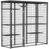 Weld Wire Catio Outdoor Indoor with Waterproof Cover, 4 Jumping Platforms, Hammock, for 1-3 Kittens, 69" x 22" x 62"