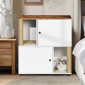 Double Cat Litter Box Enclouse,Cat Litter Box Enclosure for 2 Cats, Cat Litter Cabinet, Double Litter Box Enclosure with Shelve