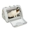 Foldable Plastic Travel Cat Carrier, Gray, One Size