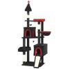 78" Gothic Cat Tree, Cat Tower with Coffin Bed, 2 Spacious Condos, Sisal Scratching Posts, Bat Hanging Balls, Halloween