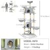 79" Cat Tree Multi-Level with Two Condos, Kitty Tower with Scratching Posts, Two Hammocks, Perches, Interactive Toys, Dark Gray