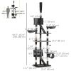 94"-102" Floor to Ceiling Cat Tree High Cat Condo Scratching Post Activity Center Multi-Level Play House Dark Grey
