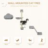 3PCs Cat Shelves with Hammock, Scratching Posts, Platforms, Grey
