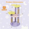 29" Moon & Star Cat Tree with 4 Levels, Jute Scratching Posts & Anti-Tipping Device for Kittens & Adults-Purple