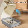 Extra Large Dual-Entry Cat Litter Box, Convertible Open/Enclosed, Gray, Odor Control, Easy Clean