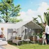 94.5" Extra Large Metal Outdoor Catio with Waterproof Cover, 2 Resting Boxes, 7 Jumping Platforms, for Multiple Cats