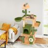 63 Inch Cactus Cat Tree with Sisal Scratching Posts and Board for Indoor Cats