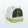 Covered Cat Litter Box with Lid, Scoop, Deodorizing Bags for Odor Control, Privacy, Easy to Clean, Green