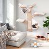 Wall-Mounted Cat Tower with Hammock Platforms and Sisal Scratching Mat