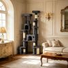Dark Gray 79 Inch Tall Cat Tower, Reinforced Dual Baseboard for Big Adult Cats