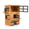 3-Tier Cat House Feral Cat House, Outdoor Kitten Condo with Raised Floor, Asphalt Roof, Escape Door, Jumping Platform, Yellow