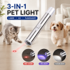 3-in-1 Pet Laser Pointer for Cats & Dogs,Cat Laser Pointer, USB Rechargeable Pet Toy with Red Laser, UV Light & LED Flashlight