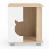 Multipurpose Wooden Cat House Nightstand, Sturdy Metal Base Anti-Slip Pet Furniture
