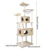 Cat Tree 71.7-Inch Tall Modern Cat Tower for Large Indoor Cats, Multi-Level Cat Condo with Caves, Dome, 4 Scratching Posts