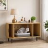 Cat Litter Box Enclosure with Sliding Door, Litter Mat, Modern Cat House, TV Stand, Side End Table for Living Room