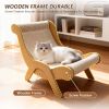 Large Sisal Cat Scratcher Chair for Indoor Cats, 20 Inch Lounge Bed Natural sisal, wood frame, large 24 inch lounge; for scratching, napping