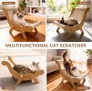 Large Sisal Cat Scratcher Chair for Indoor Cats, 20 Inch Lounge Bed Natural sisal, wood frame, large 24 inch lounge; for scratching, napping