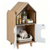 Natural & White Hidden Cat Litter Box Furniture