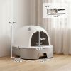 Stainless Steel Cat Litter Box Easy to Clean Kitty Litter Box with Slide-Out Tray Large Gray