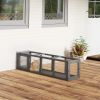 Outdoor Cat Tunnel, 59" Wooden Play Cat Enclosure, Extendable Pet Run with 3 Doors for Kitty, Puppy, Gray