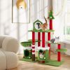 58 Inch Tall Cat Tree Tower Multi-level Pet Climbing and Jumping Tower Furniture with Condos