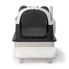 Stainless Steel Cat Litter Box with Panda Design, Extra Large Litter Box with Lid for Big Cats