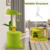 Cat Tree - 22LBS Capacity, Palm Tree Design with Self-Groomer & Scratching Posts