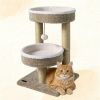 24 Inch Compact Cat Tree with 2 Plush Perches, Jute Rope Scratching Posts & Hanging Toy Ball, Stable Small Cat Tower for Indoor Cats Apartment Bedroom