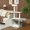Cat Tree with Litter Box Enclosure, Scratching Posts, Bed, Climbing Platforms for Indoor Cats, White