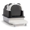 Stainless Steel Cat Litter Box with Panda Design, Extra Large Litter Box with Lid for Big Cats